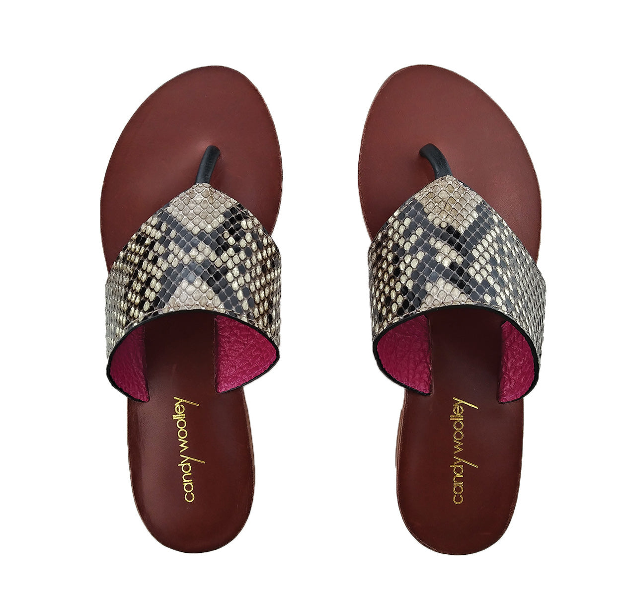 Genuine Python Flat Thong Sandals. Sizes Available 6-10. [NEW: NON-SLIP & SOLE PROTECTOR]